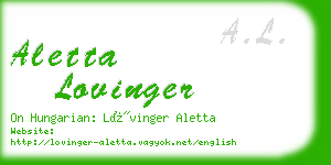 aletta lovinger business card